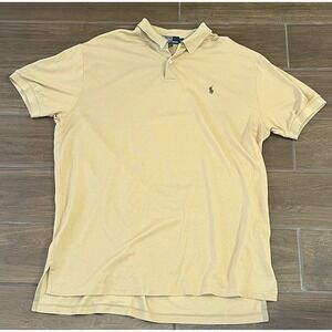 Polo Ralph Lauren Men's Polo Shirt Size Large Tan Cotton Regular Fit